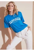 KOZİA OUTDOORS MALKOÇBEY  HAPPINNES BASKILI OVERSİZE UNİSEX BASİC T-ŞHİRT thumbnail 2