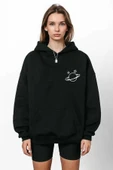 blackbonds Gezegen Baskılı Oversize Kapüşonlu Sweatshirt thumbnail 1