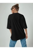 Doğannboss Kadın Lacivert Oversize Kelebek Ön Baskılı T-shirt thumbnail 5