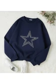 blackbonds Unisex Star Stroke Taş Baskılı Sweatshirt thumbnail 6