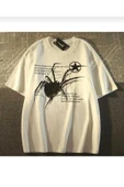 KOZİA OUTDOORS spider aesthetic detail oversize unisex basic bisiklet yaka tişört thumbnail 1