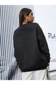 blackbonds Kadin Siyah Brooklyn Oversize Sweatshirt thumbnail 2