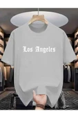 KOZİA OUTDOORS malkoçbey los angeles baskılı oversize unisex basic o yaka t-şhirt thumbnail 4