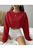 blackbonds bisiklet yaka kadın crop sweatshirt thumbnail 10