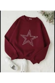 blackbonds Unisex Star Stroke Taş Baskılı Sweatshirt thumbnail 4