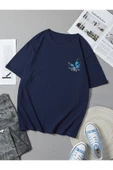 Doğannboss Kadın Lacivert Oversize Kelebek Ön Baskılı T-shirt thumbnail 1