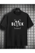 KOZİA OUTDOORS malkoçbey black baskılı oversize unisex basic o yaka t-şhirt thumbnail 1