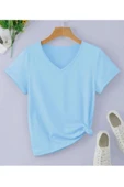 KOZİA OUTDOORS Pamuklu Oversize Basic V Yaka Unisex Tişört thumbnail 3
