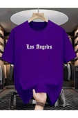 KOZİA OUTDOORS malkoçbey los angeles baskılı oversize unisex basic o yaka t-şhirt thumbnail 5