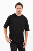 JAKARLI Unisex Pamuklu Bisiklet Yaka Beyaz Oversize T-shirt thumbnail 6