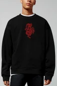 Pasage Arka-ön Dragon Baskılı Siyah Sweatshirt thumbnail 2
