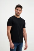 Lafarque Erkek Siyah Bisiklet Yaka Slim Fit Basic T-shirt thumbnail 1