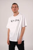 Pasage Oversize Nope Baskılı Beyaz Tshirt thumbnail 1