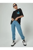 Doğannboss Kadın Lacivert Oversize Kelebek Ön Baskılı T-shirt thumbnail 4