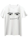 Butik Roblox Face Man Tişört Beyaz Unisex Tshirt thumbnail 1