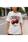 KOZİA OUTDOORS MALKOCBEY CHERRIES BASKILI OVERSİZE BASİC O YAKA T-ŞHİRT thumbnail 5