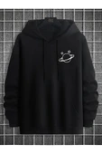 blackbonds Gezegen Baskılı Oversize Kapüşonlu Sweatshirt thumbnail 5