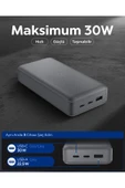 Spigen Essential 30000 mAh 30W USB-C + USB-A Giriş / Çıkış Hızlı Şarj 3 Portlu Powerbank Gray ABA09436 thumbnail 2
