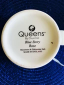Queens by Churchill Blue Story Rose Mavi Gül Hikayesi İngiliz Porseleni Kupa/Mug thumbnail 5