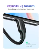 UGREEN USB-C to USB-A 3A QC Hızlı Şarj Kablosu, 0,25 Metre, Siyah, 60114 thumbnail 5