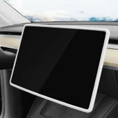 TESLA MODEL Y VE JUNİPER İÇİN UYUMLU EKRAN ÇERÇEVESİ KORUMA SLİKON BEYAZ thumbnail 2