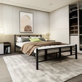 Lotus Çift Kişilik Metal Karyola A Kalite, Ses Çıkarmaz ,Ölçülü Model Karyola Siyah 1635-b thumbnail 4