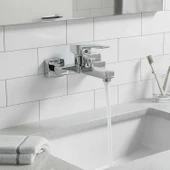 Banyo Bataryası Krom Kaplama Paslanmaz Gövde Seramik Kartuşlu Su Tasarruflu Duvar Tipi Musluk thumbnail 5