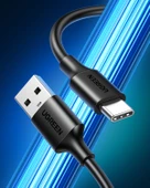 UGREEN USB-C to USB-A 3A QC Hızlı Şarj Kablosu, 0,25 Metre, Siyah, 60114 thumbnail 1