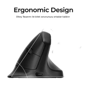 Alfalink M1688 Kablosuz+BT Şarjlı  Ergonomik Dikey Mouse thumbnail 4