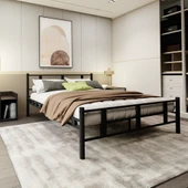 Lotus Çift Kişilik  Metal Karyola A Kalite, Ses Çıkarmaz ,Ölçülü Model Karyola Siyah 1635-a thumbnail 3