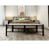 Lotus Çift Kişilik Metal Karyola A Kalite, Ses Çıkarmaz ,Ölçülü Model Karyola Siyah 1635-b thumbnail 2