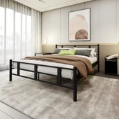 Lotus Çift Kişilik Metal Karyola A Kalite, Ses Çıkarmaz ,Ölçülü Model Karyola Siyah 1635-c thumbnail 3