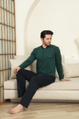 Erkek %100 Pamuklu Pijama Takımı-3 Düğmeli-12440 thumbnail 6