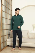 Erkek %100 Pamuklu Pijama Takımı-3 Düğmeli-12440 thumbnail 7