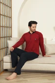 Erkek %100 Pamuklu Pijama Takımı-3 Düğmeli-12440 thumbnail 9