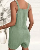 Kadın Askı Aksesuarlı önü Bağlama Detay Salopet şort Tulum thumbnail 8