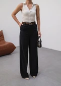 Keten Kemerli̇ Ve Dökümlü Palazzo Pantolon (Kemer Dahi̇l) thumbnail 3