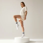 Gost Liria -5’li Beyaz Ribanalı Tenis Ünisex  Çemberli Çorap thumbnail 8