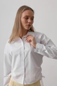 Yanları Bağlamalı Basic Gömlek  Beyaz thumbnail 2