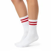 Gost Liria -5’li Beyaz Ribanalı Tenis Ünisex  Çemberli Çorap thumbnail 3