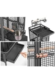 Dayang A10 Siyah Ayaklı Papağan Kafesi Siyah 45.7x45.7x156 cm thumbnail 5