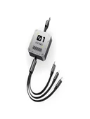100W 3A Çoklu Hızlı Şarj Kablosu 3in1 Lightning Type-C Micro USB, 1.2M Çoklayıcı Alüminyum thumbnail 1