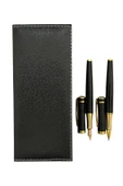 Şık Hediye Kutulu Premium Kalem Seti – Siyah Metal Gövdeli Dolma ve Roller Kalem – Altın Detaylı thumbnail 2