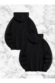 Örümcek Baskılı evgili Çift Kombini Kapüşonlu weatshirt  Hodie  iyah thumbnail 2