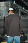 Kışlık Bisiklet Yaka Üç İplik Basic weathirt  Antrasit thumbnail 2