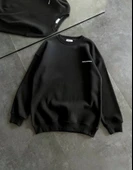 Kışlık Bisiklet Yaka Oversize Baskılı weathirt  iyah thumbnail 4