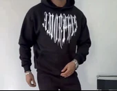 Uzun Kol Kapşonlu Baskılı weathirt  iyah thumbnail 2