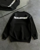 Kışlık Bisiklet Yaka Oversize Baskılı weathirt  iyah thumbnail 2