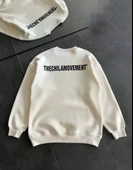 Kışlık Bisiklet Yaka Oversize Baskılı weathirt  Beyaz thumbnail 2