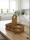 Ahşap Doğal Baharatlık Yağdanlık ve Peçetelik Altı(KİRAZ) Ahşap Rengi AHŞAP - 10 ADET thumbnail 1